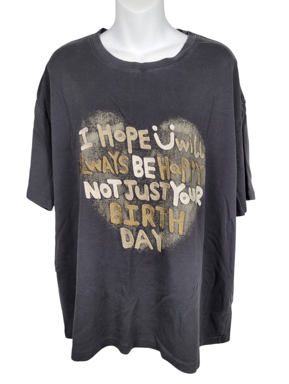 2/$20 Y2K Black Happy Birthday Funny Graphic Top Tee T-shirt Size: XL
